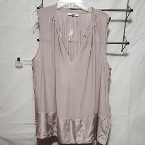 NWT Madewell Sz L Pink Pleated Ruffled Blouse